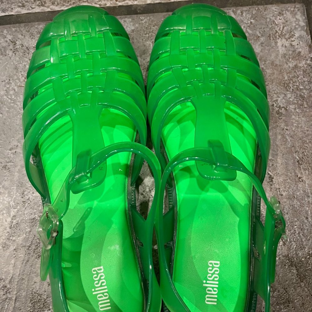 Melissa Bright Green Jelly Sandals Size 8